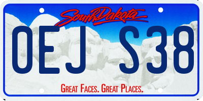 SD license plate 0EJS38