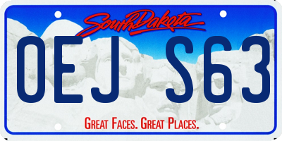 SD license plate 0EJS63