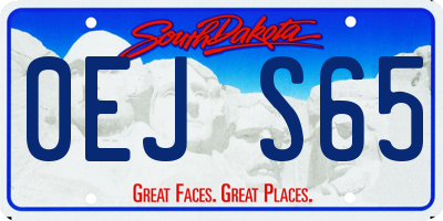 SD license plate 0EJS65