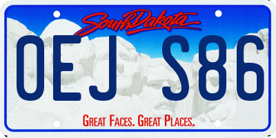 SD license plate 0EJS86