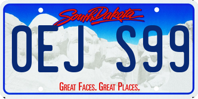 SD license plate 0EJS99