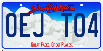 SD license plate 0EJT04