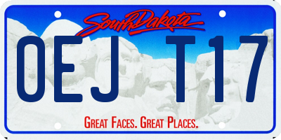 SD license plate 0EJT17