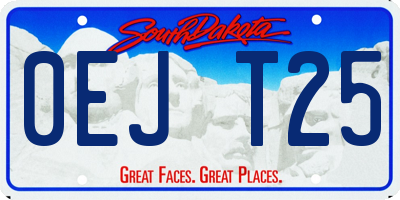 SD license plate 0EJT25