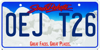 SD license plate 0EJT26