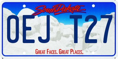 SD license plate 0EJT27