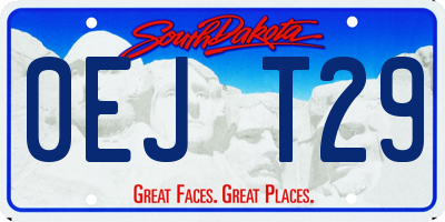 SD license plate 0EJT29