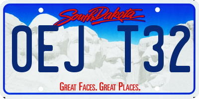 SD license plate 0EJT32