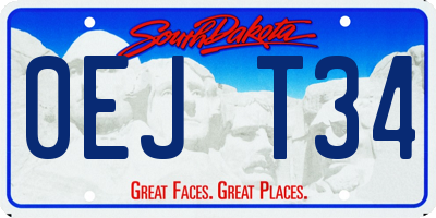 SD license plate 0EJT34