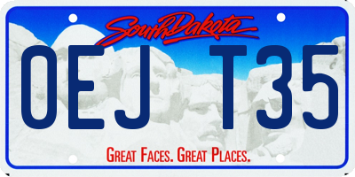 SD license plate 0EJT35