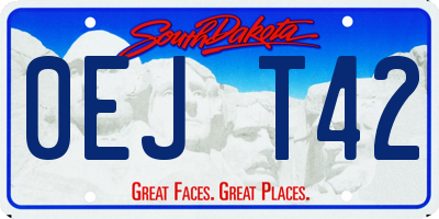 SD license plate 0EJT42