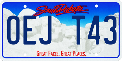 SD license plate 0EJT43