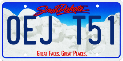 SD license plate 0EJT51