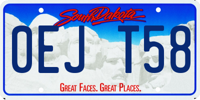 SD license plate 0EJT58