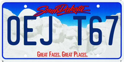 SD license plate 0EJT67