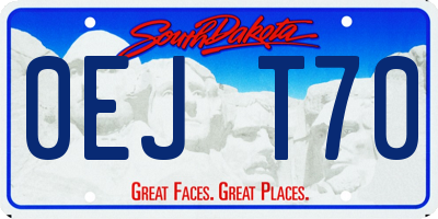 SD license plate 0EJT70