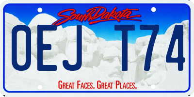 SD license plate 0EJT74
