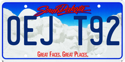 SD license plate 0EJT92