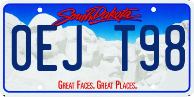 SD license plate 0EJT98