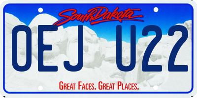 SD license plate 0EJU22