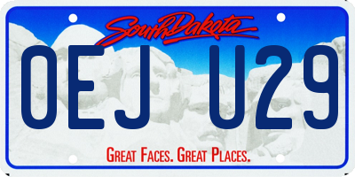 SD license plate 0EJU29