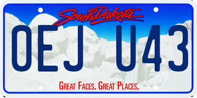 SD license plate 0EJU43