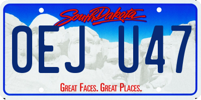 SD license plate 0EJU47
