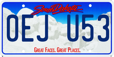 SD license plate 0EJU53