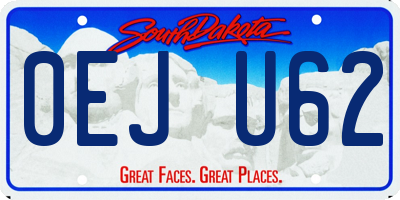 SD license plate 0EJU62