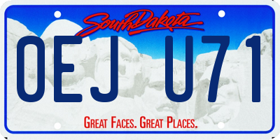 SD license plate 0EJU71