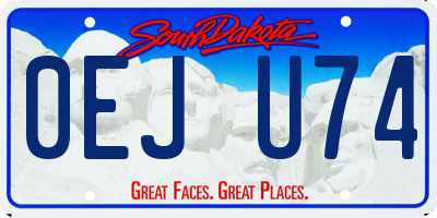 SD license plate 0EJU74