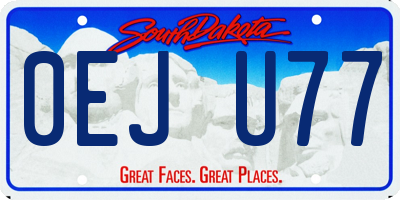 SD license plate 0EJU77