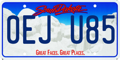 SD license plate 0EJU85