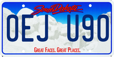 SD license plate 0EJU90