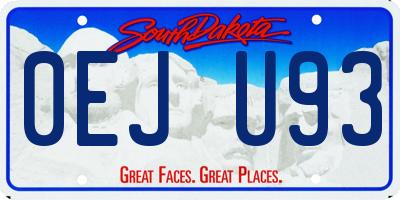 SD license plate 0EJU93