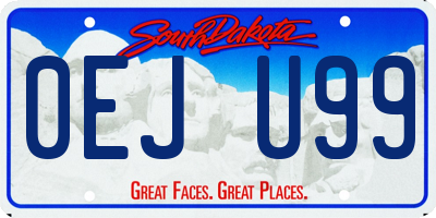 SD license plate 0EJU99
