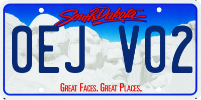 SD license plate 0EJV02