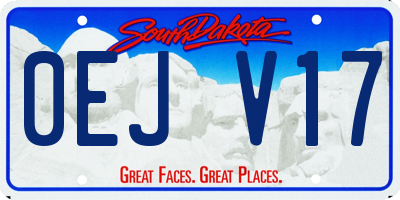 SD license plate 0EJV17