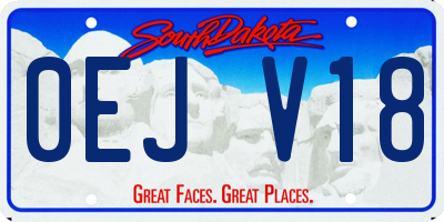 SD license plate 0EJV18