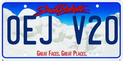 SD license plate 0EJV20