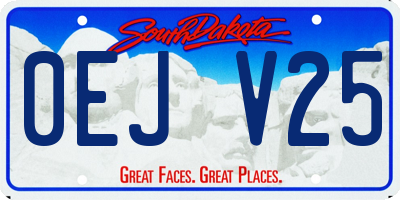 SD license plate 0EJV25