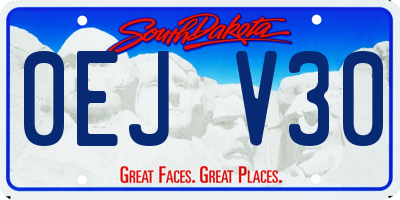 SD license plate 0EJV30
