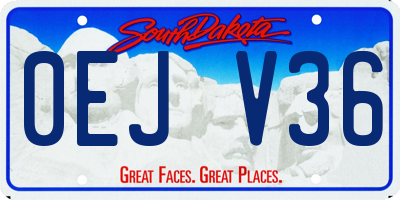 SD license plate 0EJV36