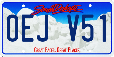 SD license plate 0EJV51