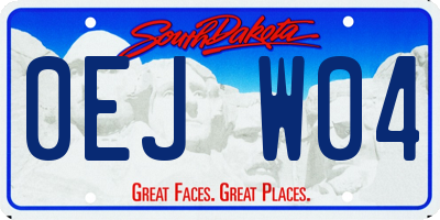 SD license plate 0EJW04
