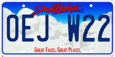SD license plate 0EJW22