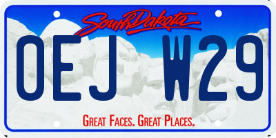 SD license plate 0EJW29