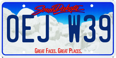 SD license plate 0EJW39