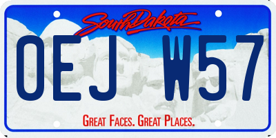 SD license plate 0EJW57