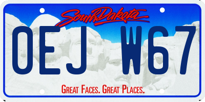 SD license plate 0EJW67